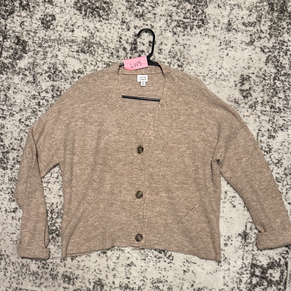 Cozy Beige Button-Up Cardigan